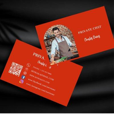 Private chef red photo arch QR code