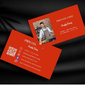Private chef red photo catering QR code