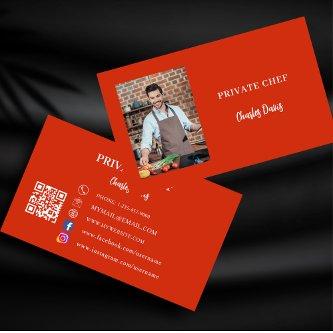 Private chef red photo catering QR code