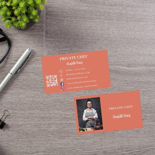 Private chef terracotta photo catering QR code