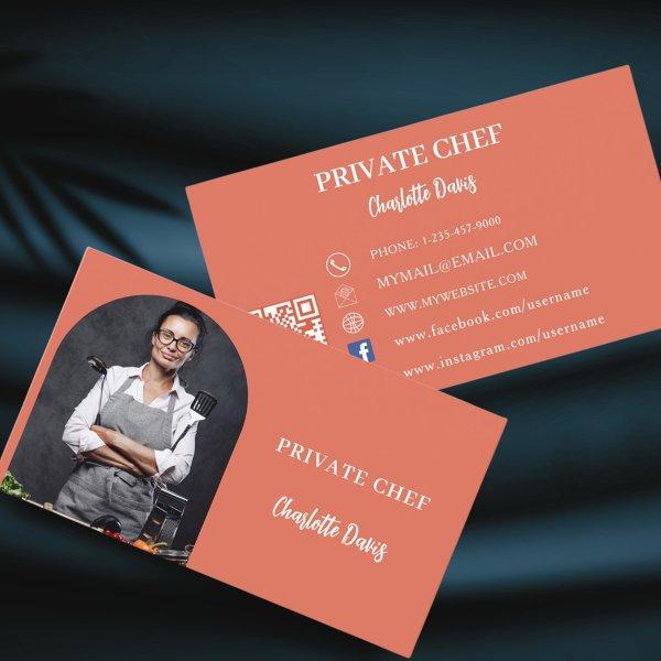 Private chef terracotta photo catering QR code