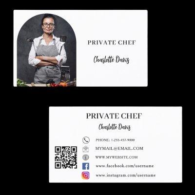 Private chef white black photo arch QR code
