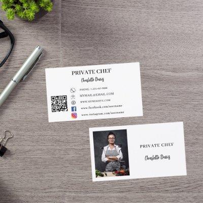 Private chef white black photo catering QR code