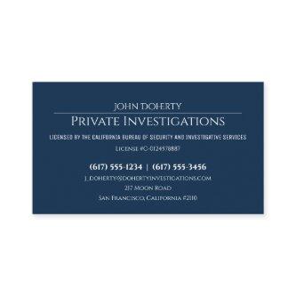 Private Investigations | Detective Deep Blue