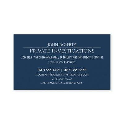 Private Investigations | Detective Deep Blue