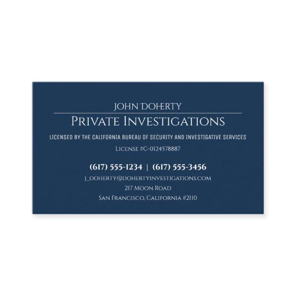 Private Investigations | Detective Deep Blue