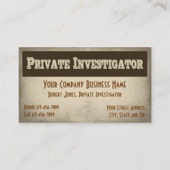 Private Investigator Detective