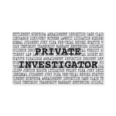 Private Investigator Legal Words