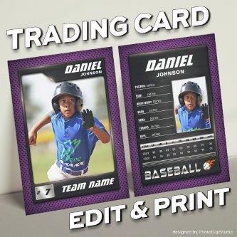 PRO Baseball Card with Stats Player Trading Card