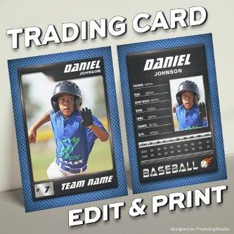 PRO Baseball Card with Stats Player Trading Card