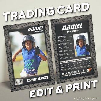 PRO Baseball Card with Stats Player Trading Card