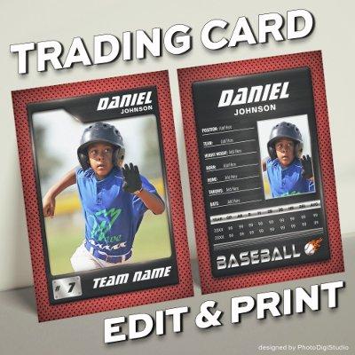 PRO Baseball Card with Stats Player Trading Card