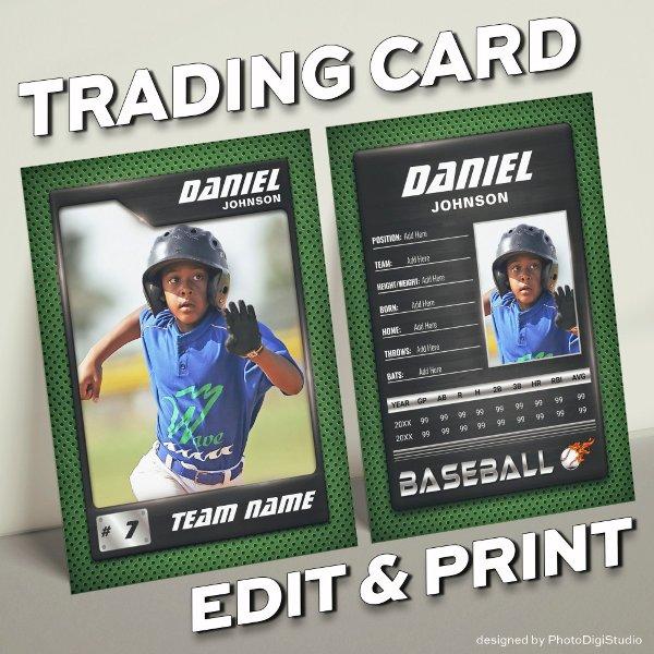 PRO Baseball Card with Stats Player Trading Card