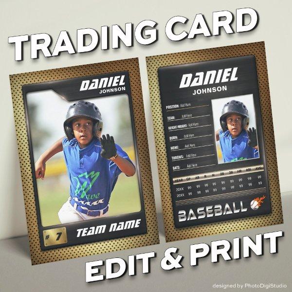 PRO Baseball Card with Stats Player Trading Card