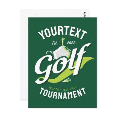 Pro Golfer NAME Golf Trophy Tournament Golfing Postcard