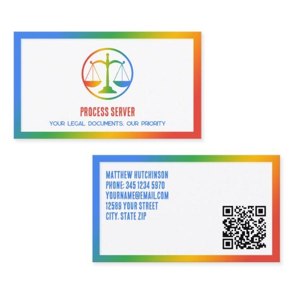 Process Server Colourful Custom QR