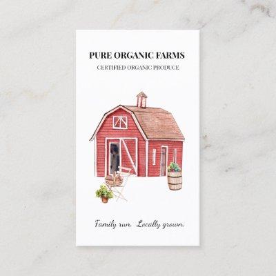 Produce Farming Farm Barn Watercolor
