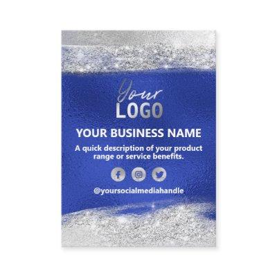 Product Price Ingredients List In Silver And Blue