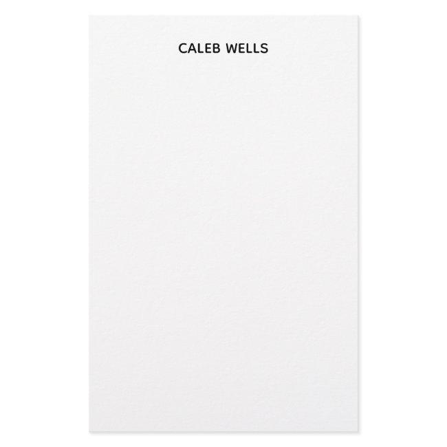 Profession Plain Simple White Attractive Stationery