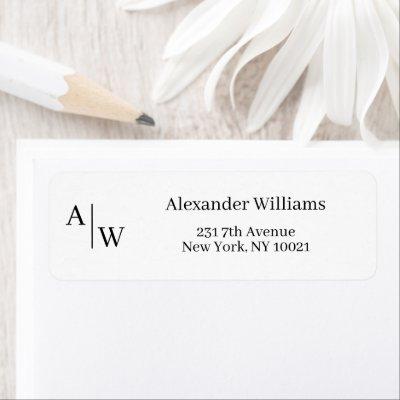 Professional 2 Monogram Name Simple Basic Minimal Label