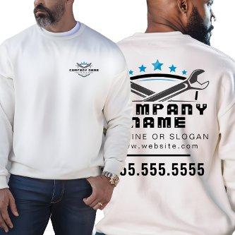 Professional Auto Repair Cool Blue Logo Mechanic Sweatshirt