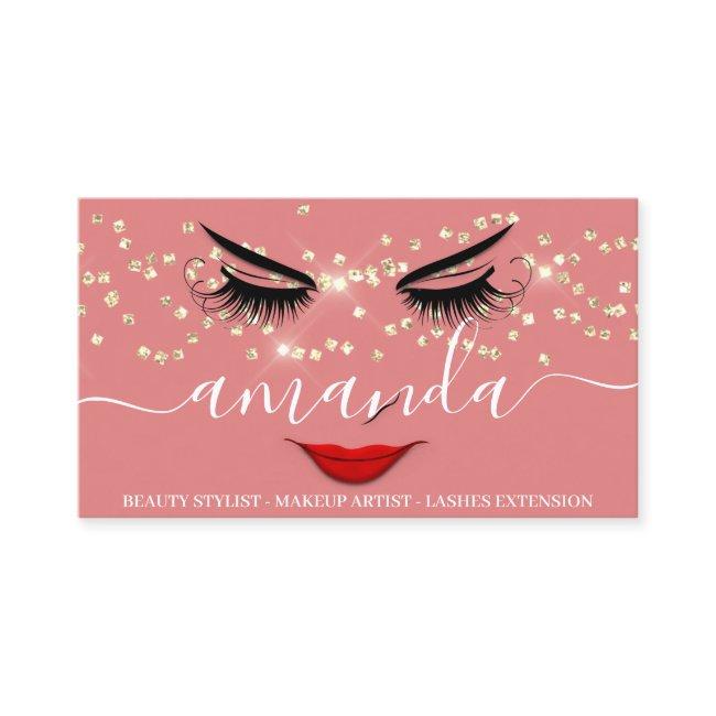 Professional Beauty Makeup Gold Lash Rose Lips