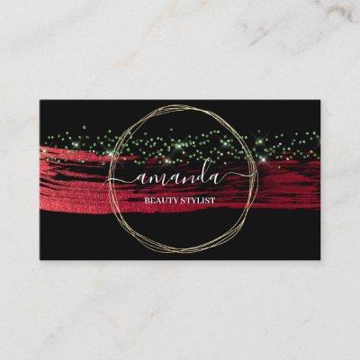 Professional Beauty Makeup Logo Gold Red Green