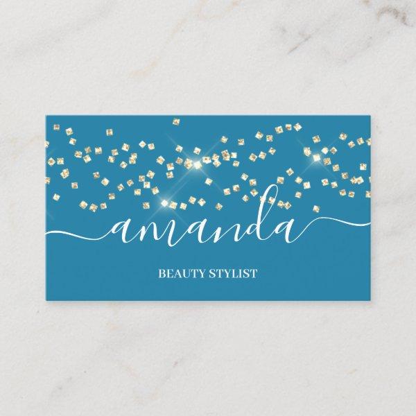 Professional Beauty Makeup Logo Gold Teal  Couch
