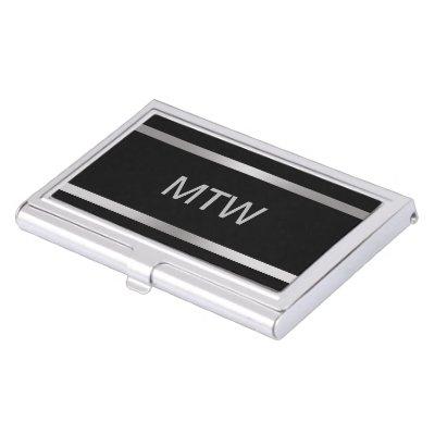 Professional Black and Silver Look Monogrammed  Case
