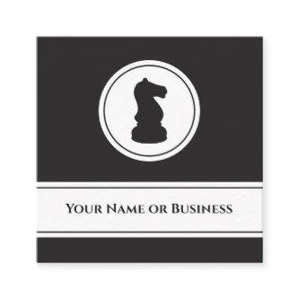Professional Black and White Chess Piece Knight Square