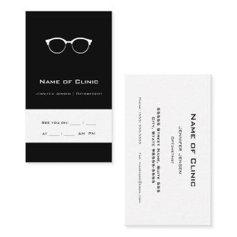 Professional Black and White Glasses Eye Exam