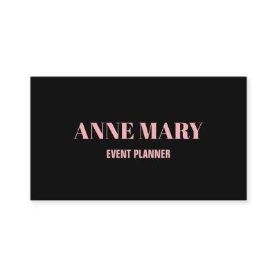 Professional Black Blush Pink Girly Elegant Classy