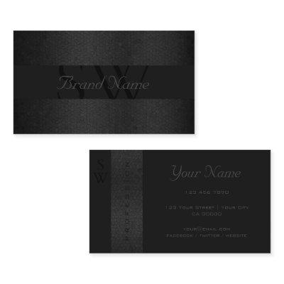 Professional Black Dark Gray Colors with Monogram