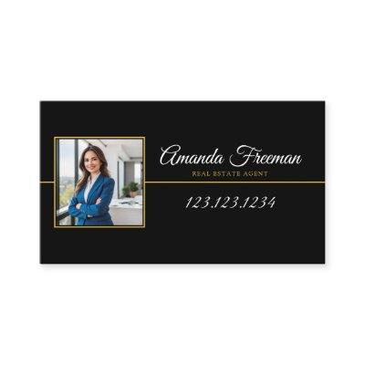 Professional Black & Gold Photo Real Estate Agent