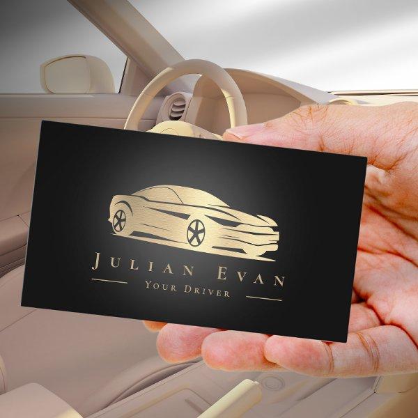 Professional Black & Gold Uber Driver Car Service