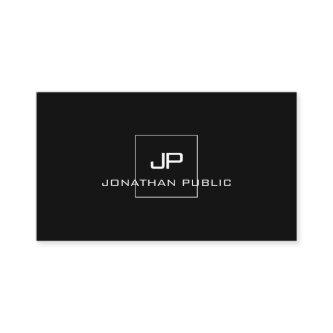 Professional Black White Modern Elegant Monogram