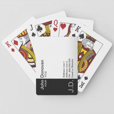 professional black/white (monogrammed) playing cards