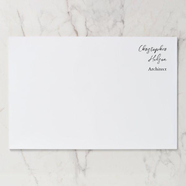 Professional Black White Plain Architect Paper Pad
