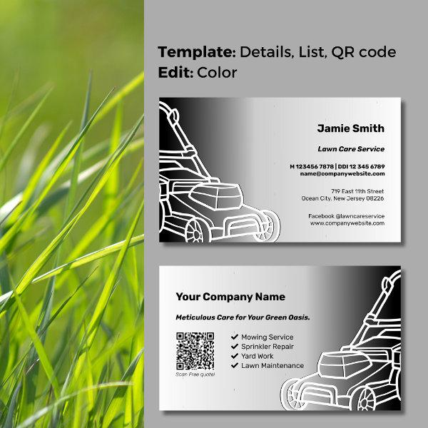 Professional Black &White QR Code Design Lawn Care