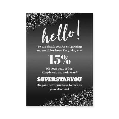 Professional Black White Thank You Insert Card