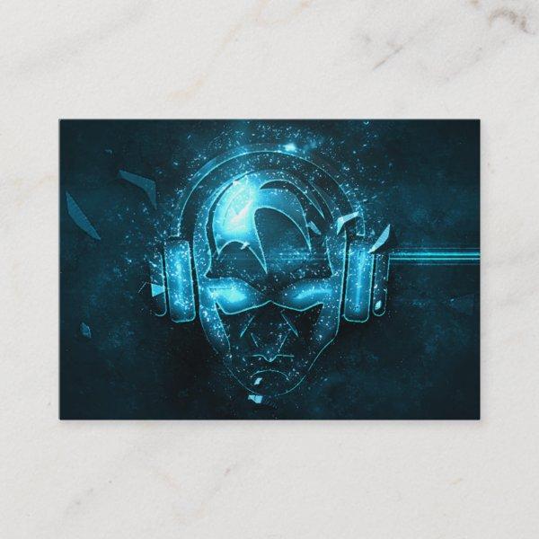Professional blue exploding DJ logo
