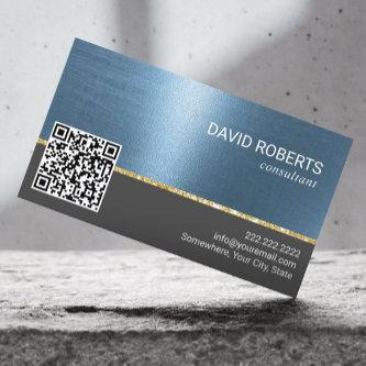 Professional Blue Metallic QR Code