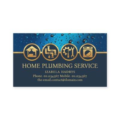Professional Blue Water Drops Plumbing