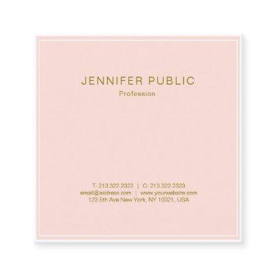 Professional Blush Pink Gold Chic Design Luxury Square