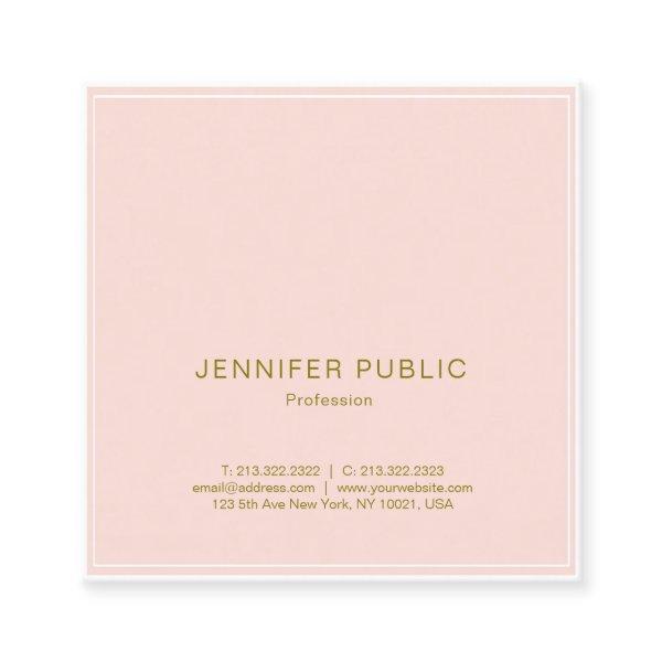 Professional Blush Pink Gold Elegant Luxury Plain Square