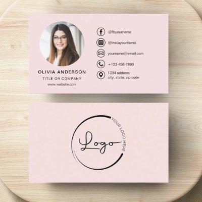 Professional Blush Pink Photo Logo Social Media