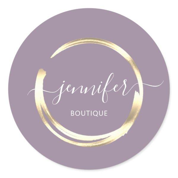 Professional Boutique Shop Rose Gold Circle   Classic Round Sticker