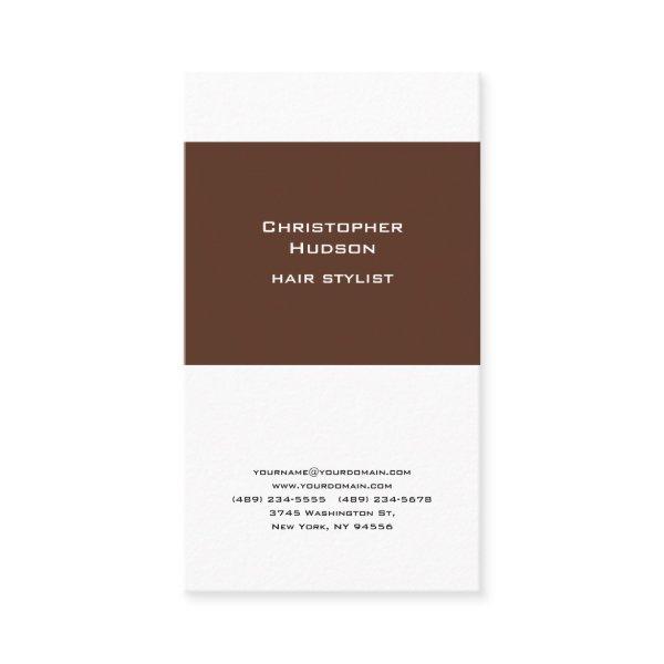 Professional Brown White Simple Plain Hair Stylist