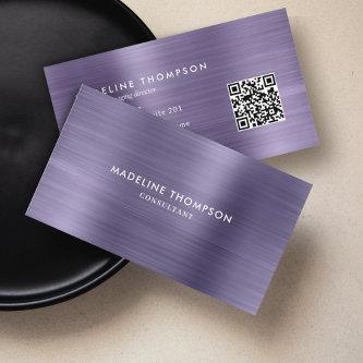 Professional Brushed Metal Midnight Purple QR Code