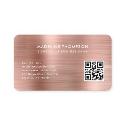 Professional Brushed Metal Rose Gold Logo QR Code